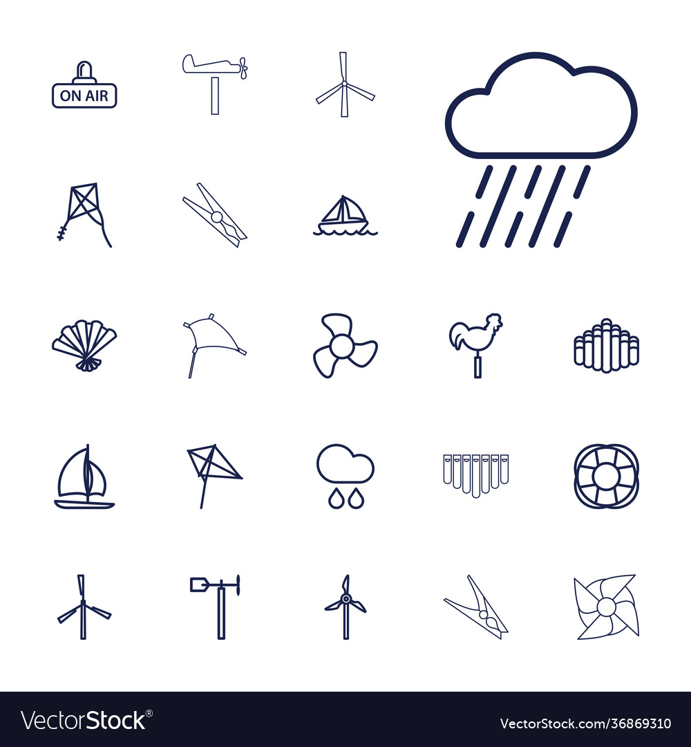 Wind icons Royalty Free Vector Image - VectorStock