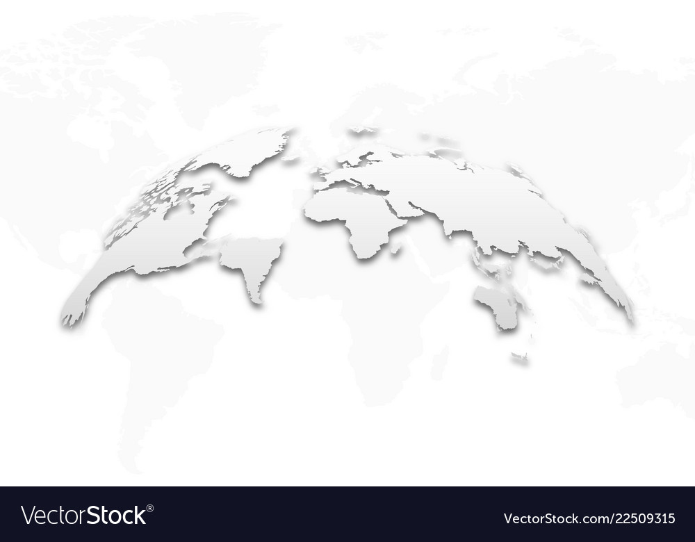 3d earth globe with shadow on isolated background