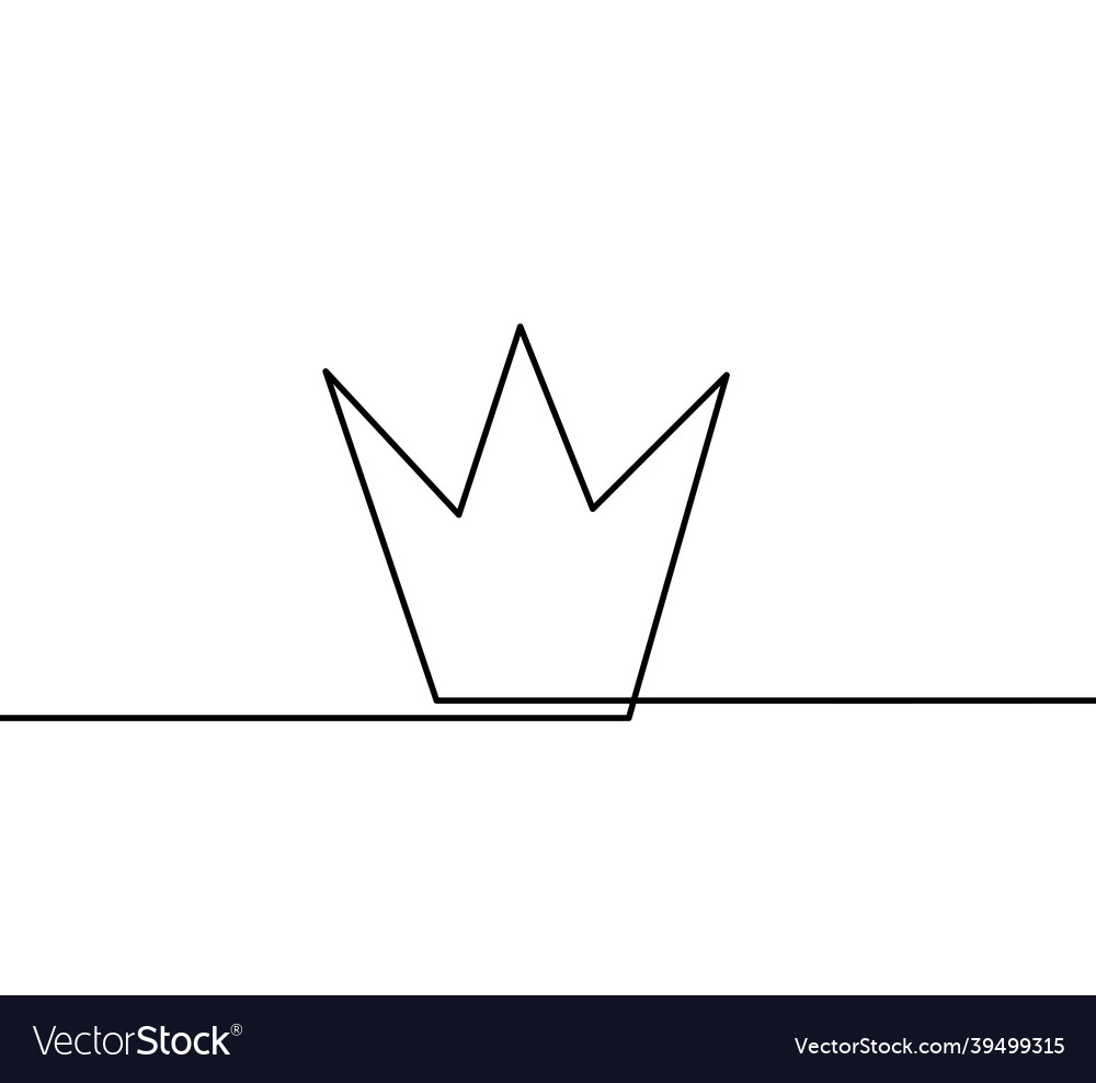 Abstract crown as line drawing on white background