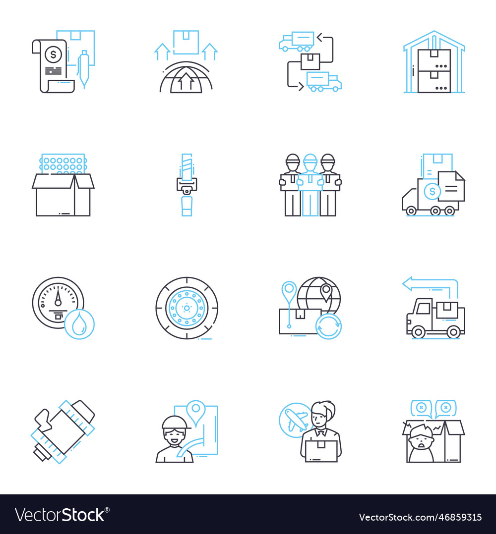 Automobiles linear icons set speed power Vector Image Automobiles linear icons set speed power