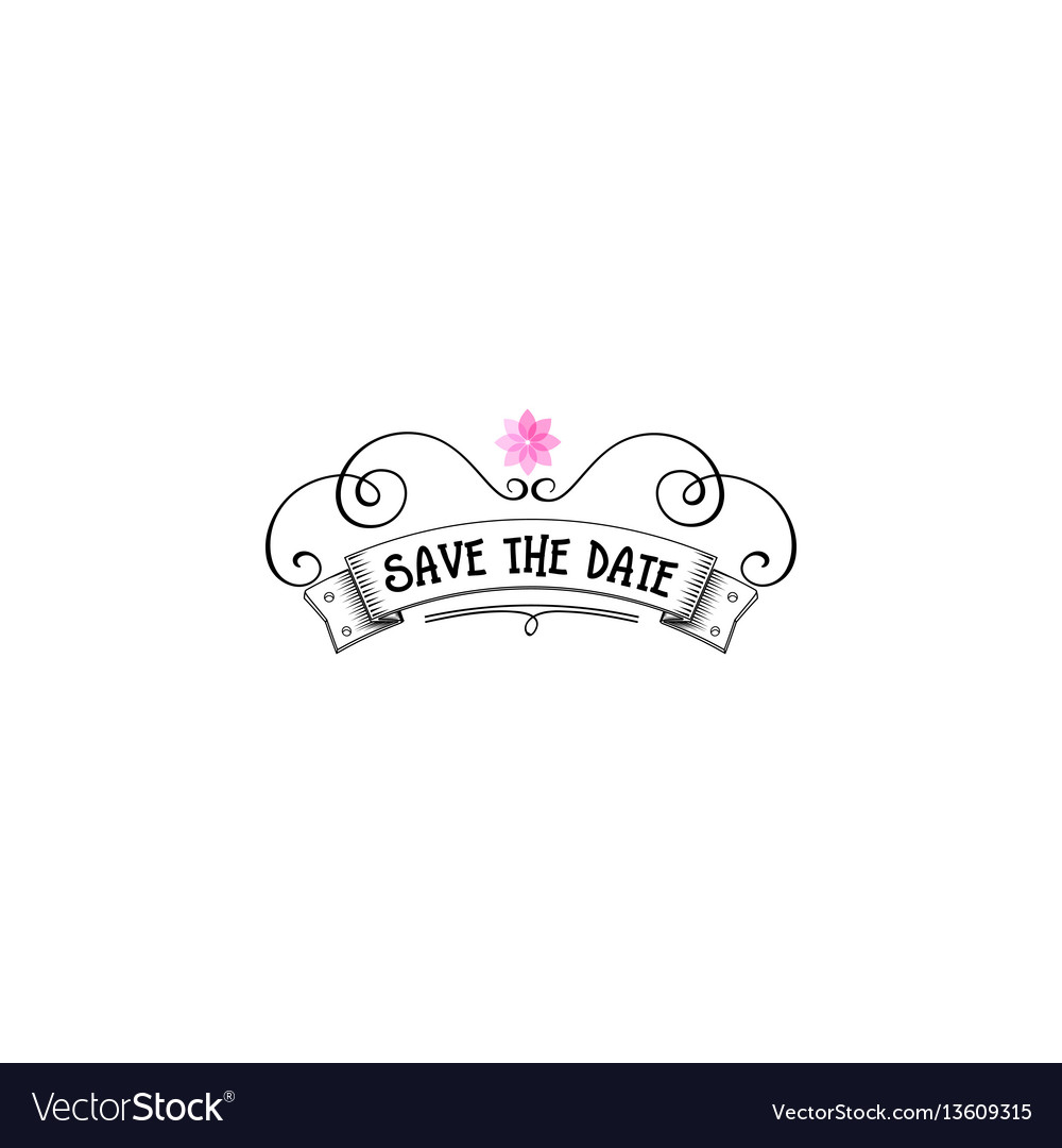 Badge as part of the design - save date vector image Badge as part of the design - save date