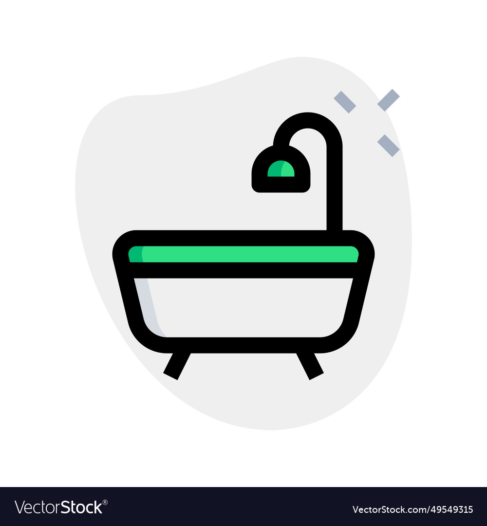 Bathtub with a shower attached isolated