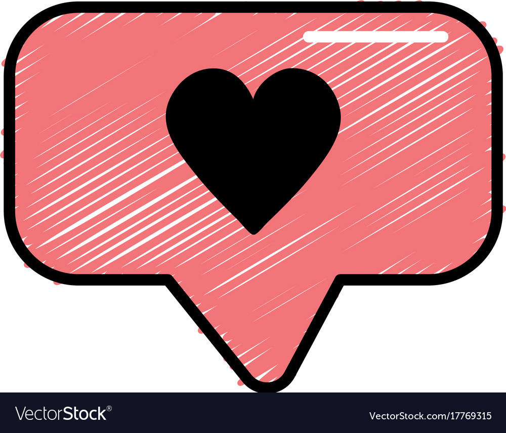 Chat bubble with heart design inside