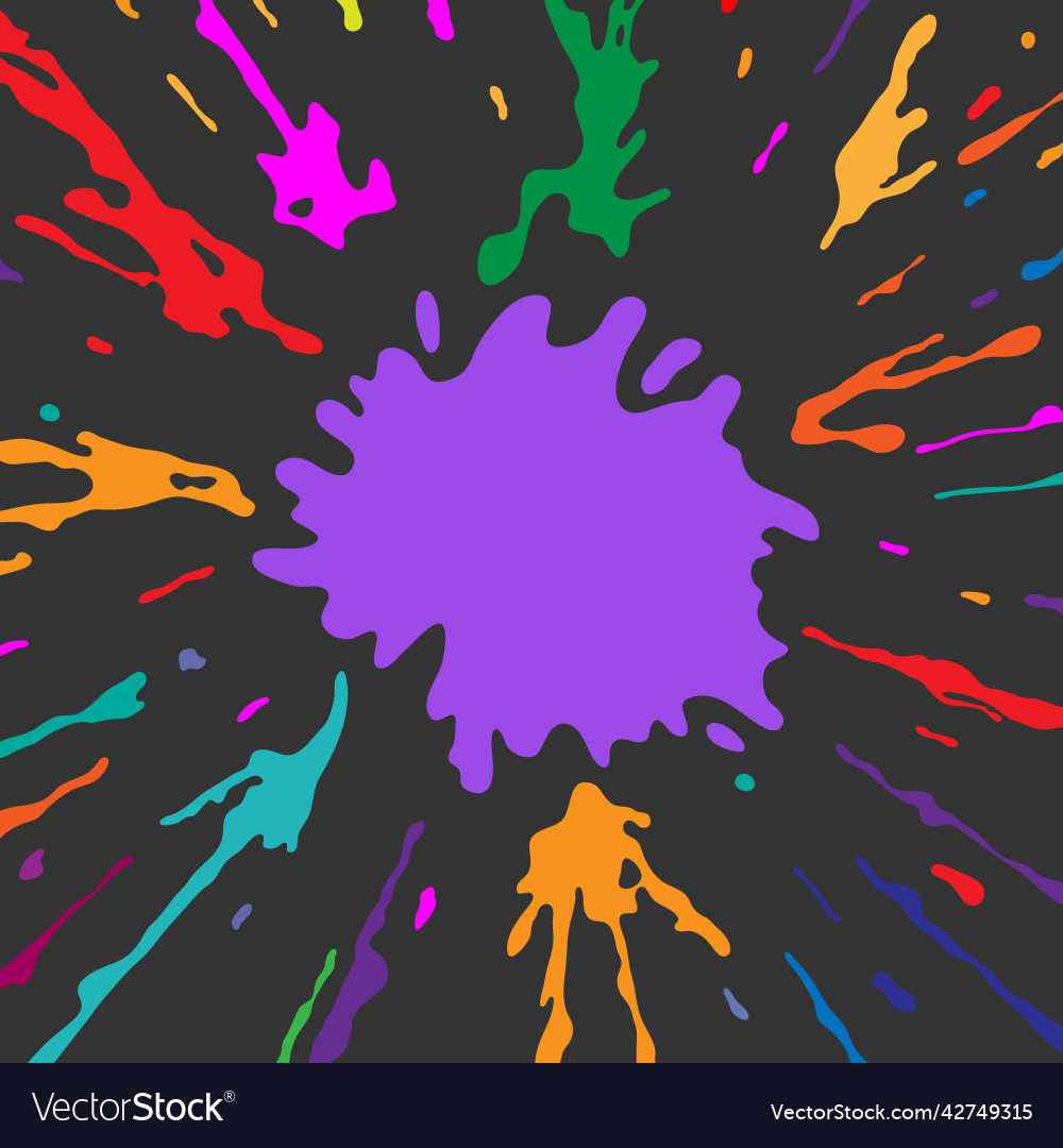 Colorful splashes comics book cartoon style Vector Image