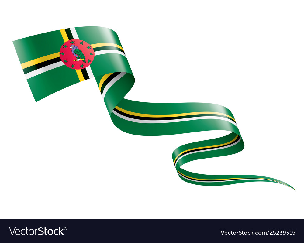 Dominica flag on a white