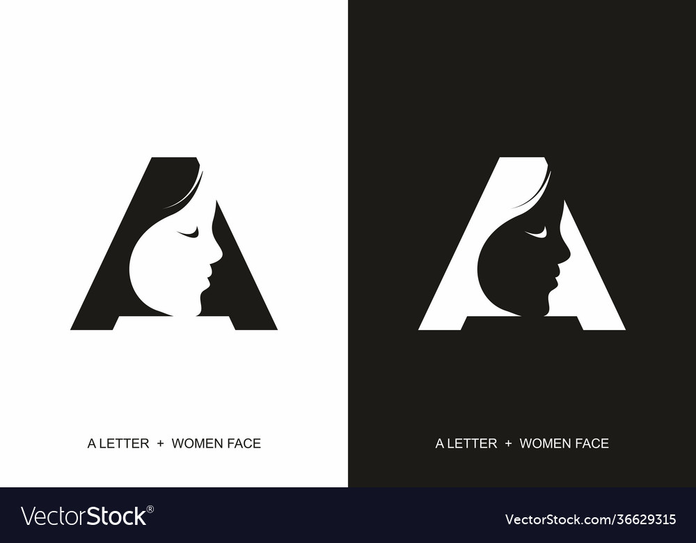 Letter a with silhouette women face