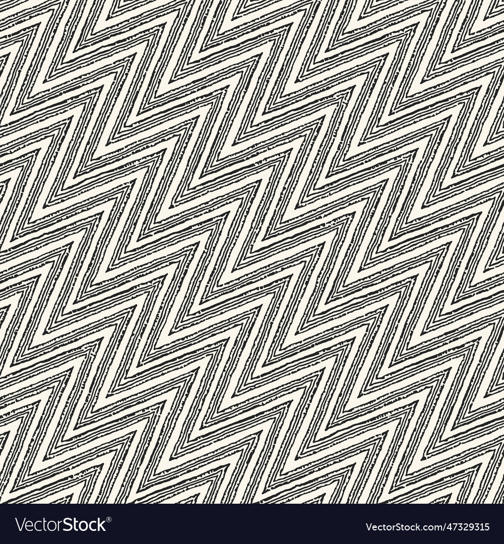Monochrome grain stroke textured zigzag pattern