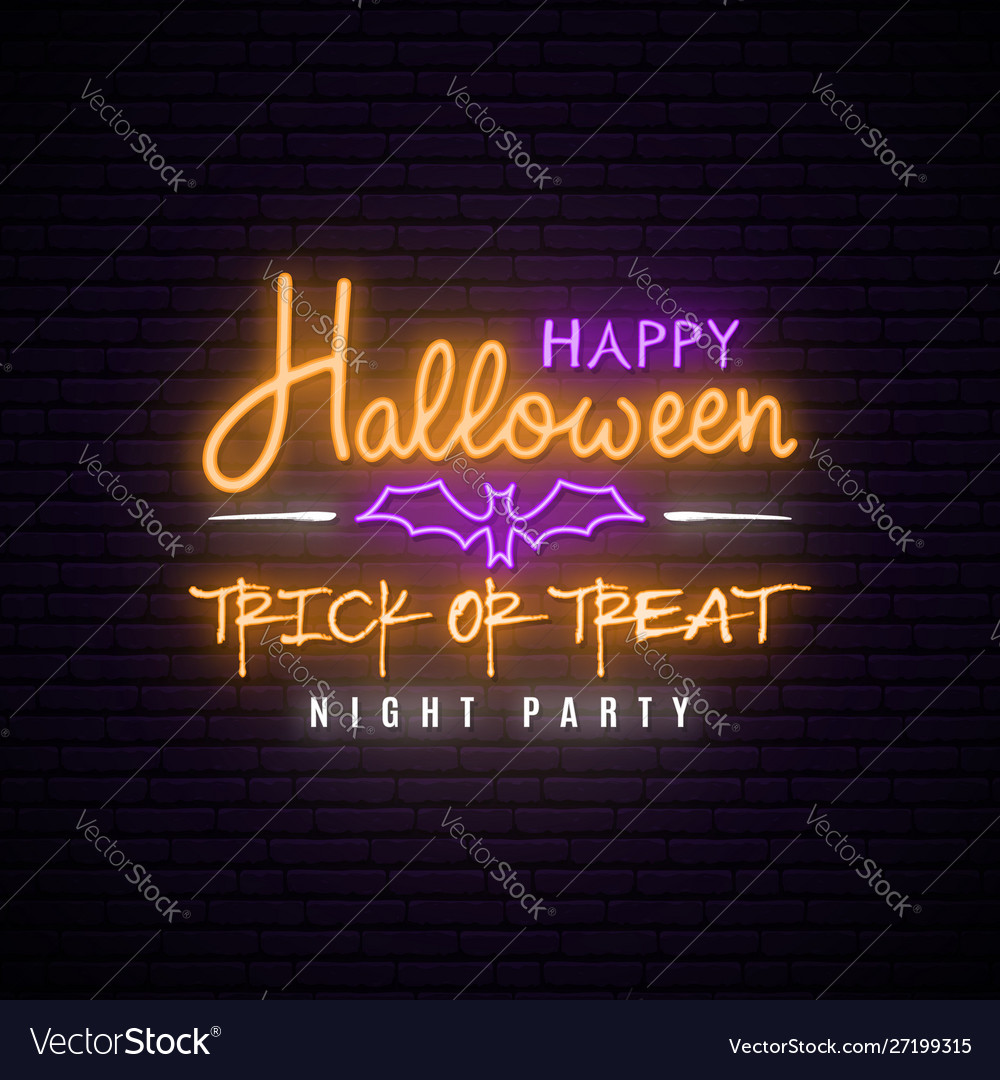 Neon Halloween Party Banner