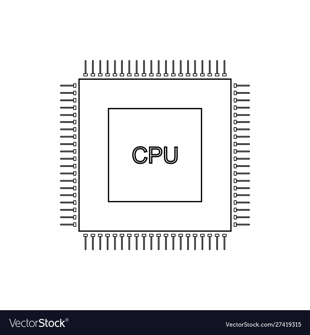 Processor icon on white