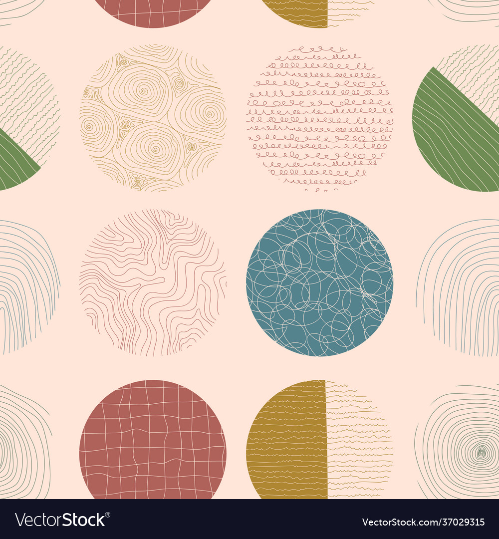 Seamless pattern with abstract circles and shapes vector image Seamless pattern with abstract circles and shapes