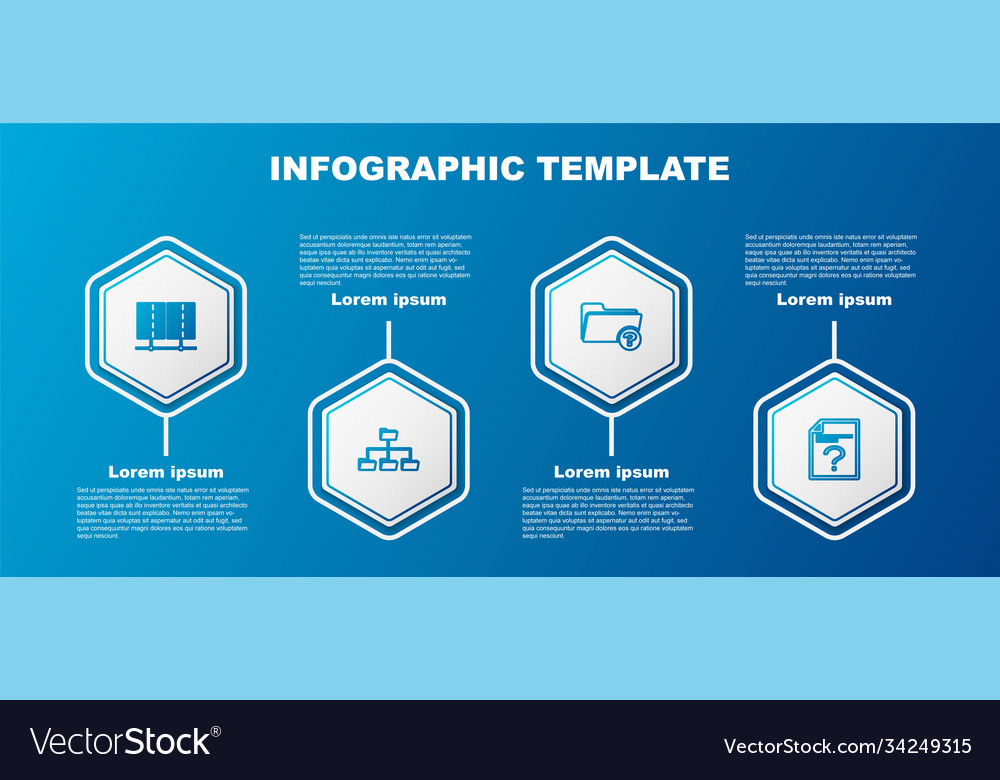Set line server data web hosting folder tree vector image Set line server data web hosting folder tree