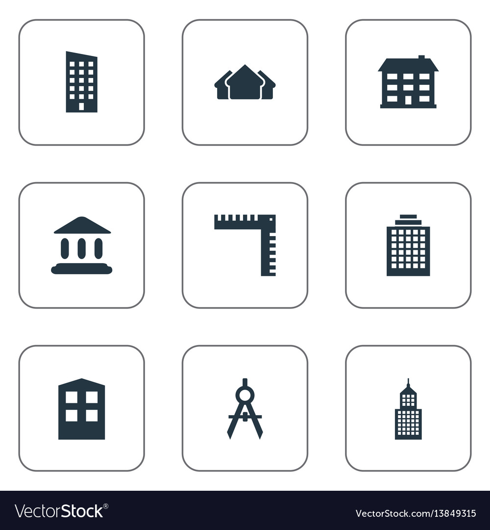 Set of simple structure icons
