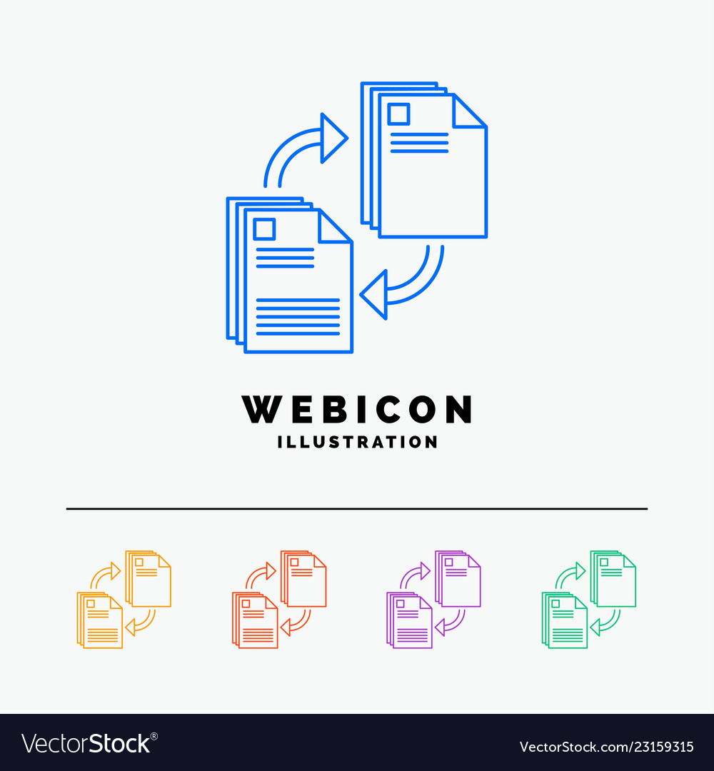 Teilen von Share-Datei Dokument kopieren 5 Farbzeile vector image Teilen von Share-Datei Dokument kopieren 5 Farbzeile