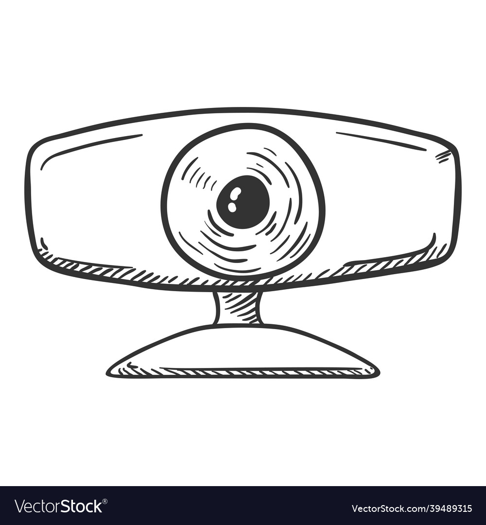Sketch web camera vector image Sketch web camera