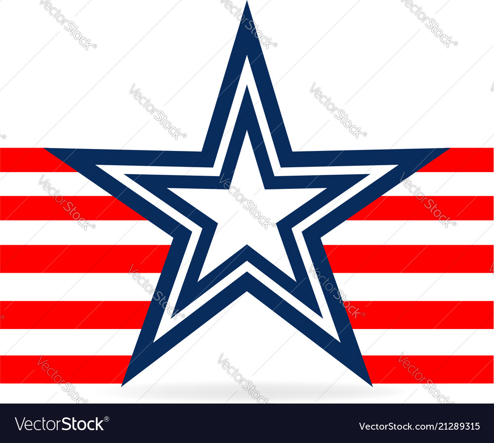 Star and red stripes usa icon