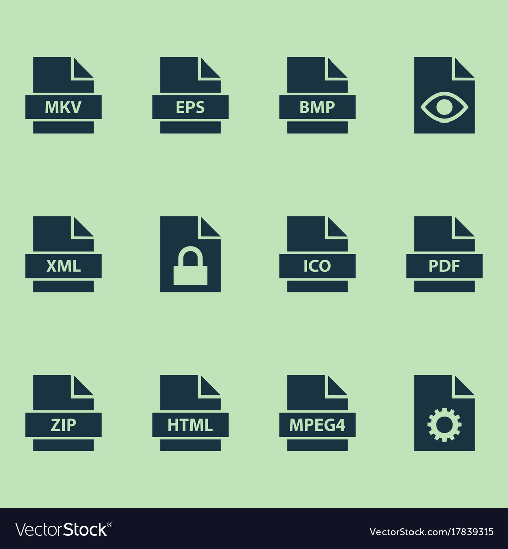 Types icons set collection of protection Vector Image