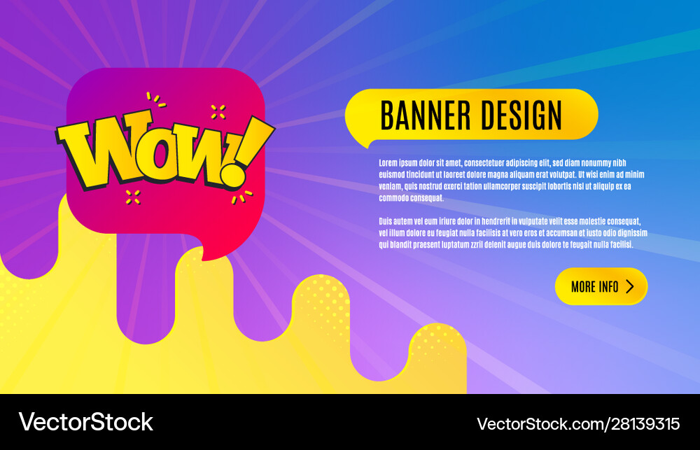 Wow Chat Bubble Badge Discount Banner Shape Vector Image