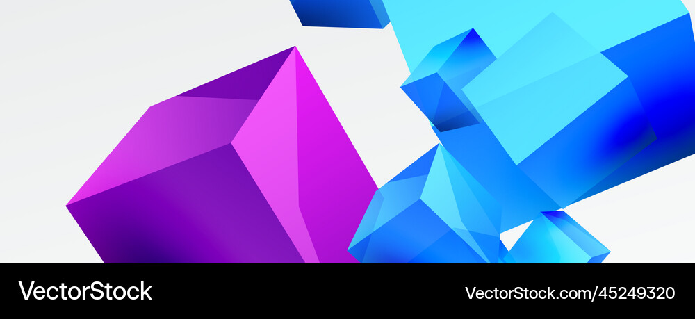 3d cubes abstract background composition Vector Image