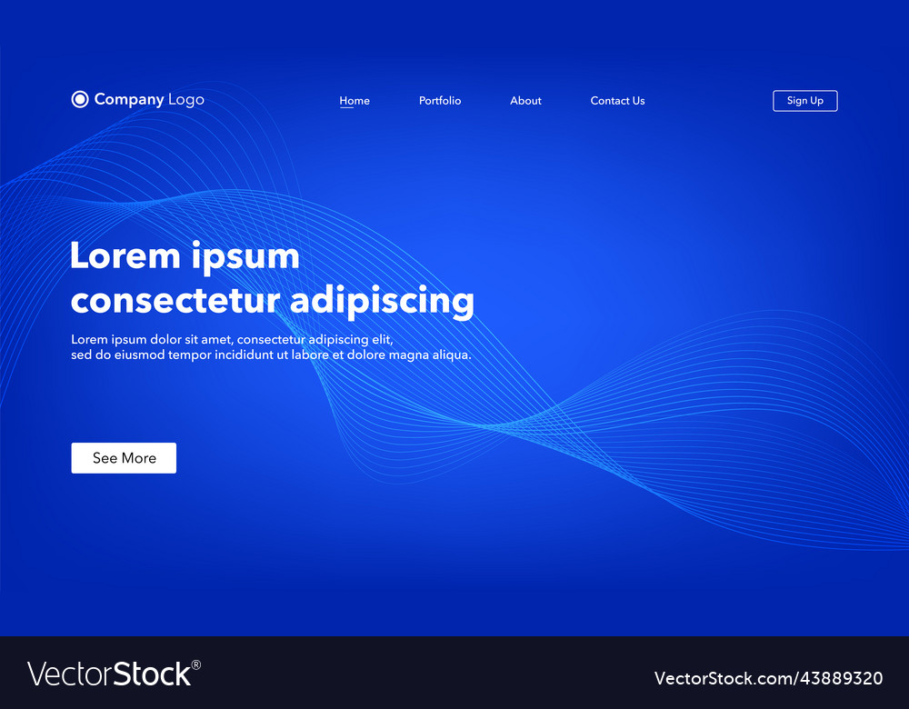 Abstract background website landing page template vector image Abstract background website landing page template