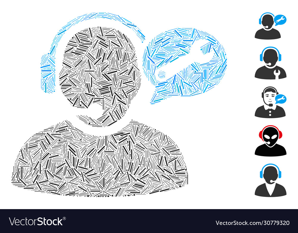 Hatch operator service message icon mosaic vector image Hatch operator service message icon mosaic