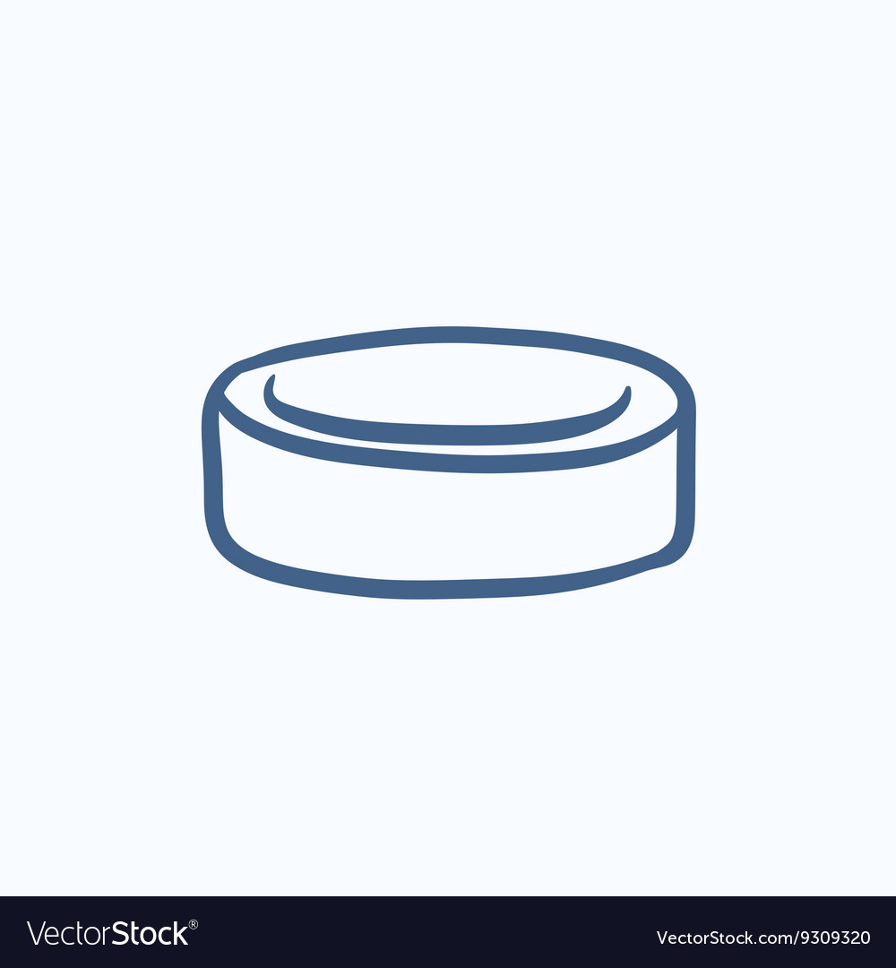 Hockey puck sketch icon