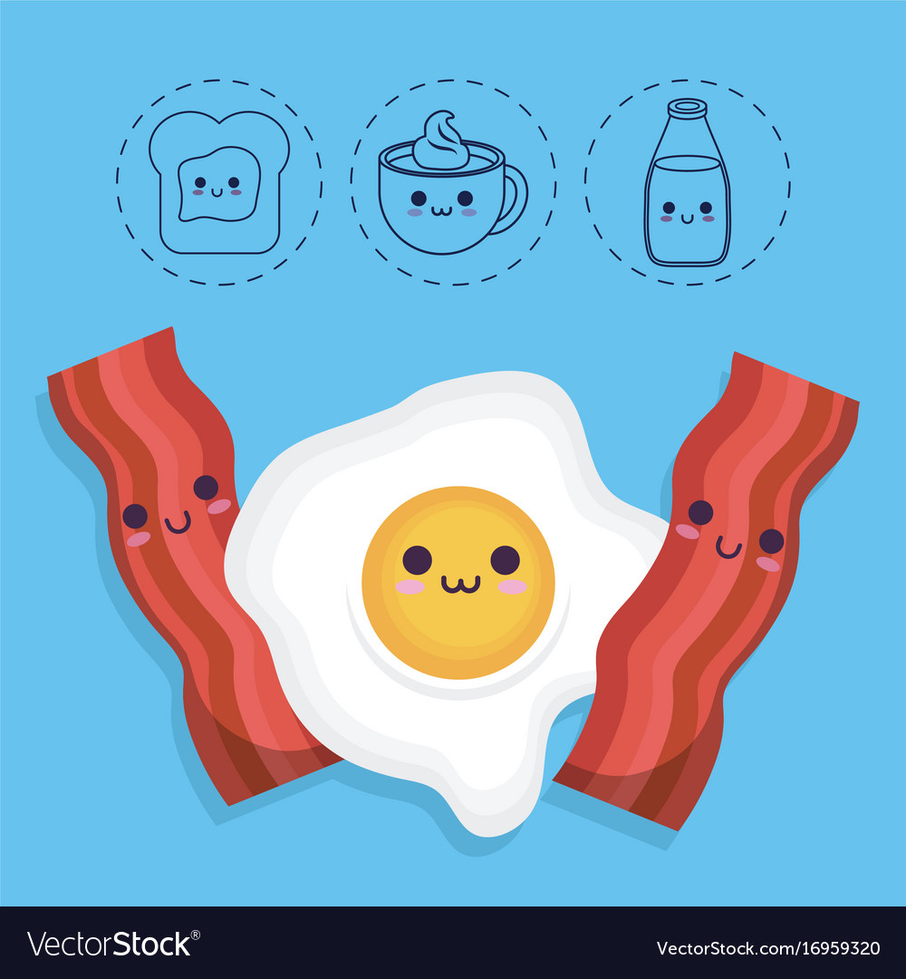 Kawaii breakfast food design