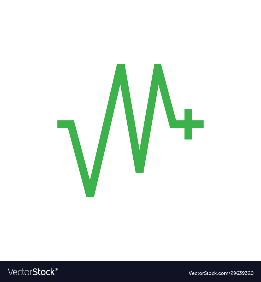 Letter m medical heart pulse symbol