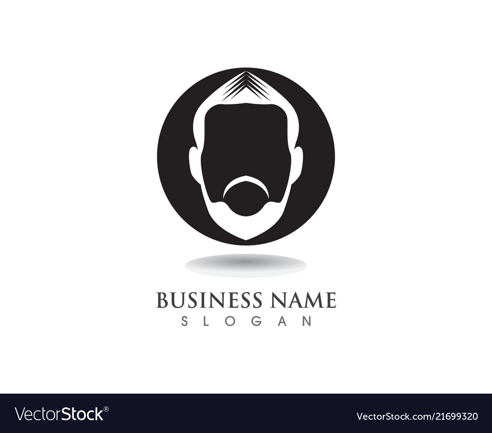 Masculine Beard Black Hair Geek Logo And Symbol Vector Image