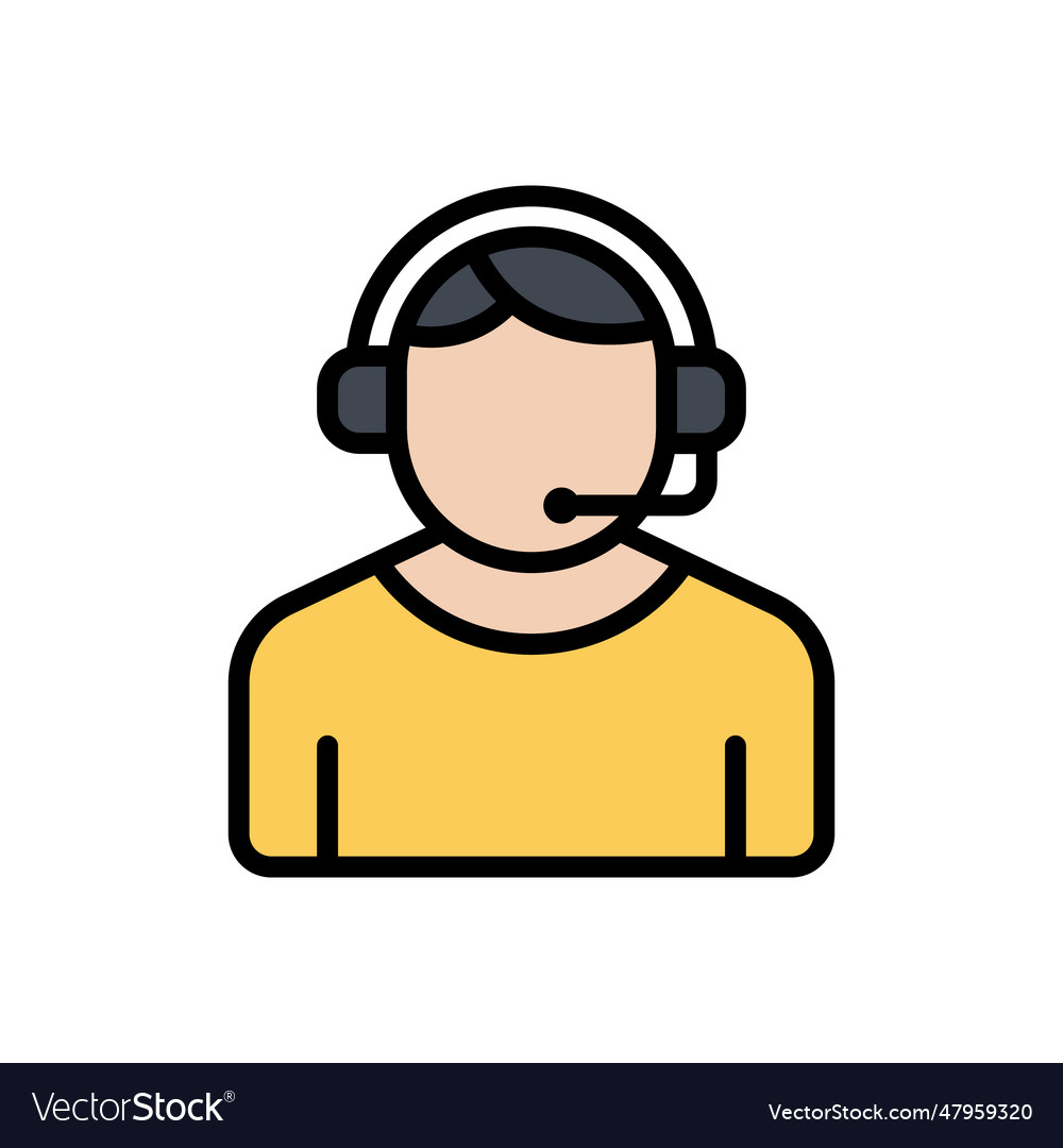Operator line color filled icon isolated vector image Operator line color filled icon isolated
