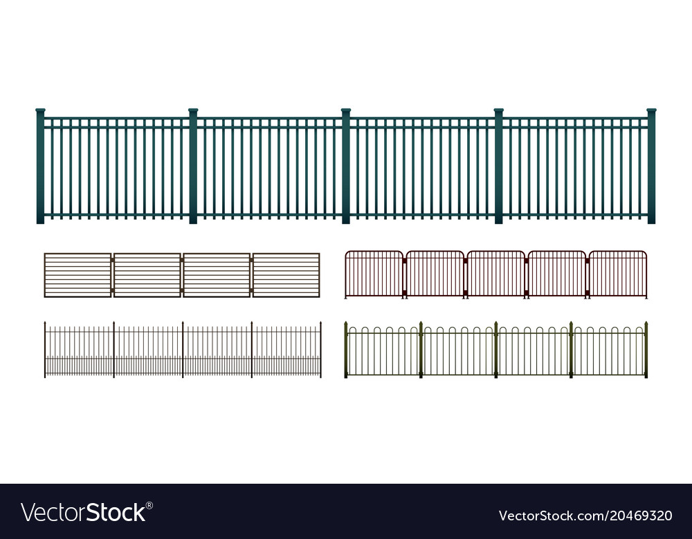 Painted metal fences isolated on white Royalty Free Vector