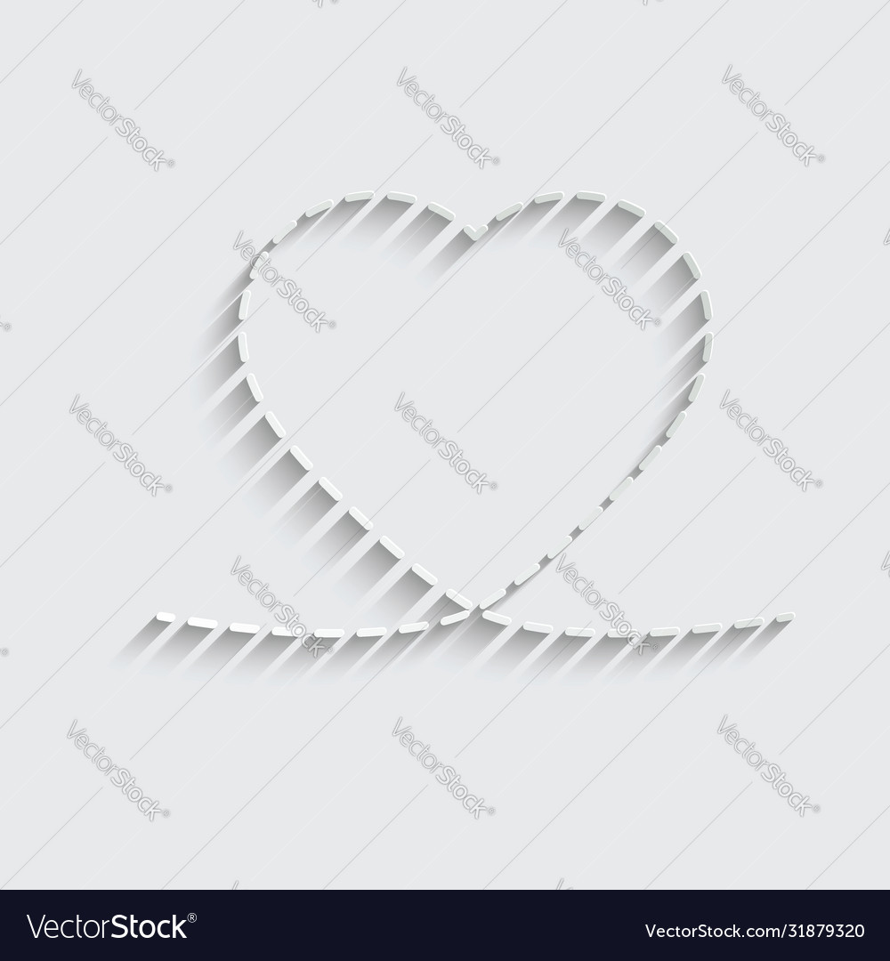 Paper heart icon symbol