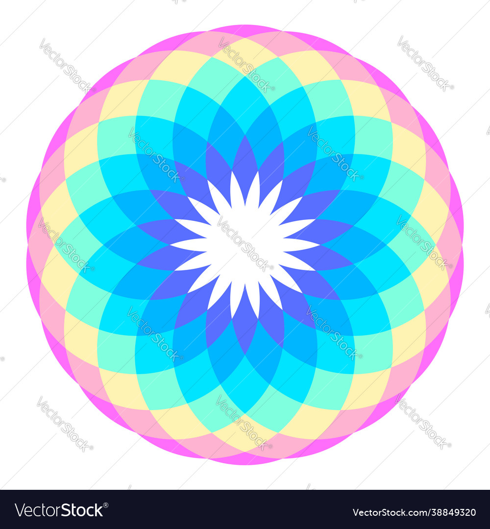 Regenbogen farbige kreisförmige Mandala Design