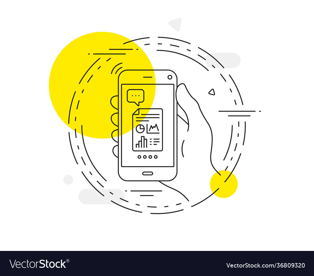 Report document line icon column graph sign vector image Report document line icon column graph sign