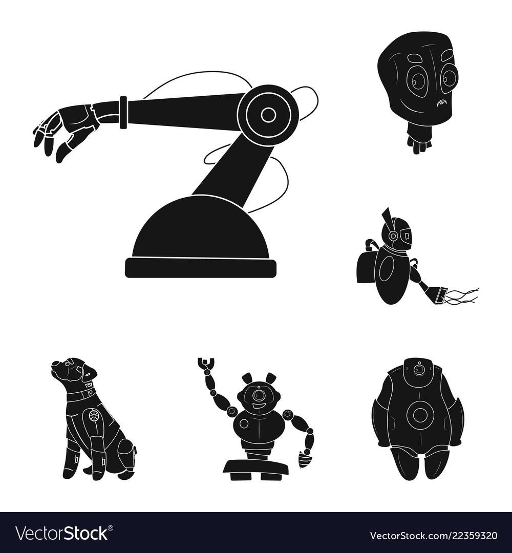 Robot and factory symbol Vector Image Robot and factory symbol