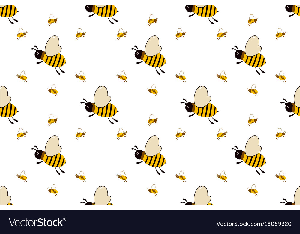 Seamless pattern with bees