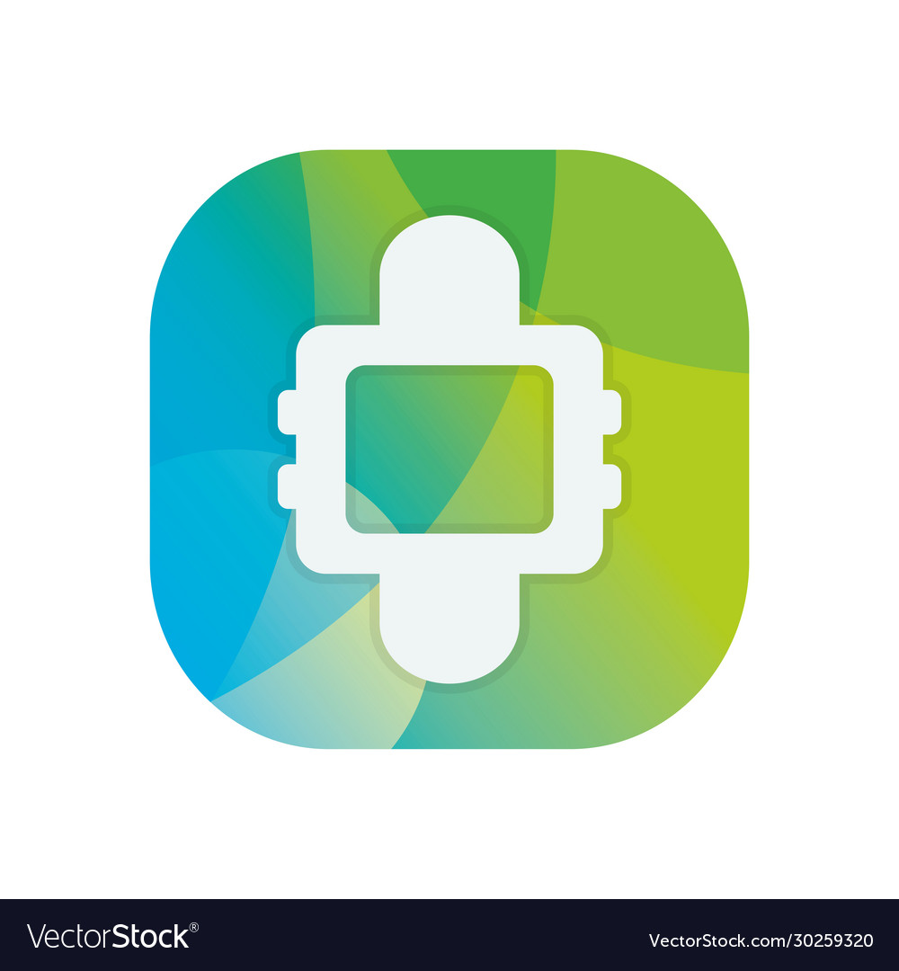 Smartwatch block flat style icon design