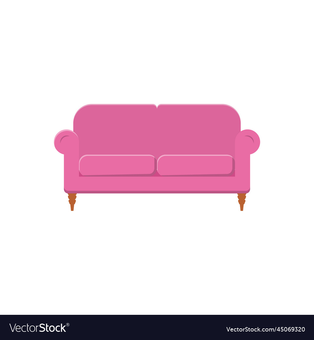 Sofa flat clean icon design element on isolated vector image Sofa flat clean icon design element on isolated