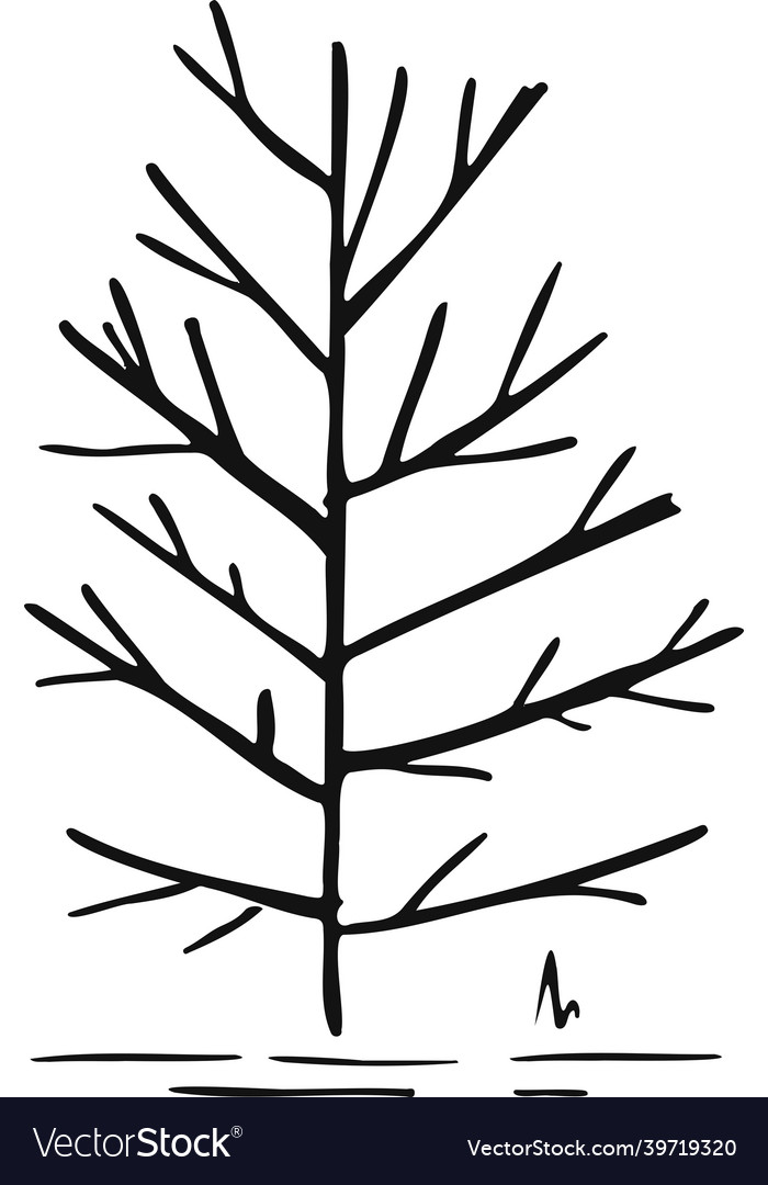 Symbol trees line original pattern outline
