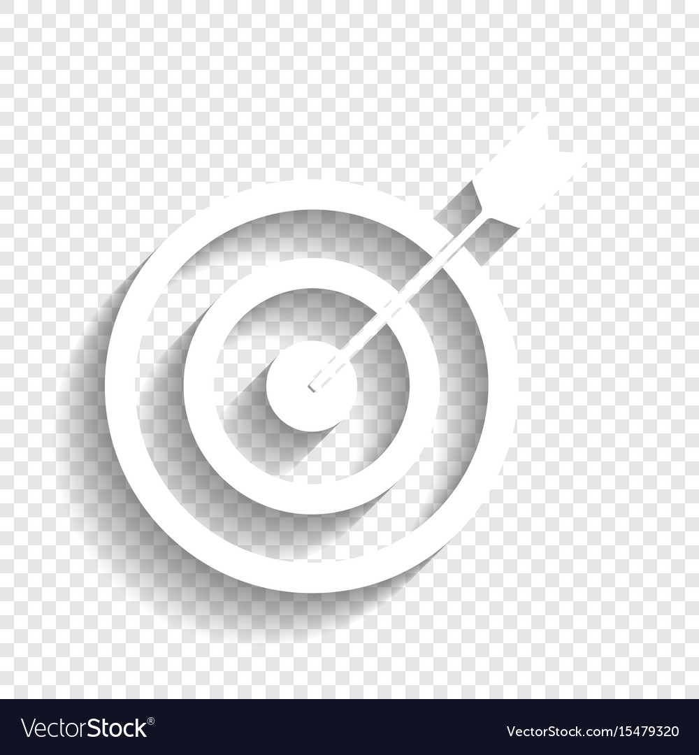 White Target with Dart Icon