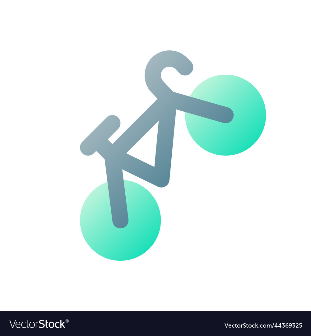 Bicycle pixel perfect flat gradient two-color ui vector image Bicycle pixel perfect flat gradient two-color ui