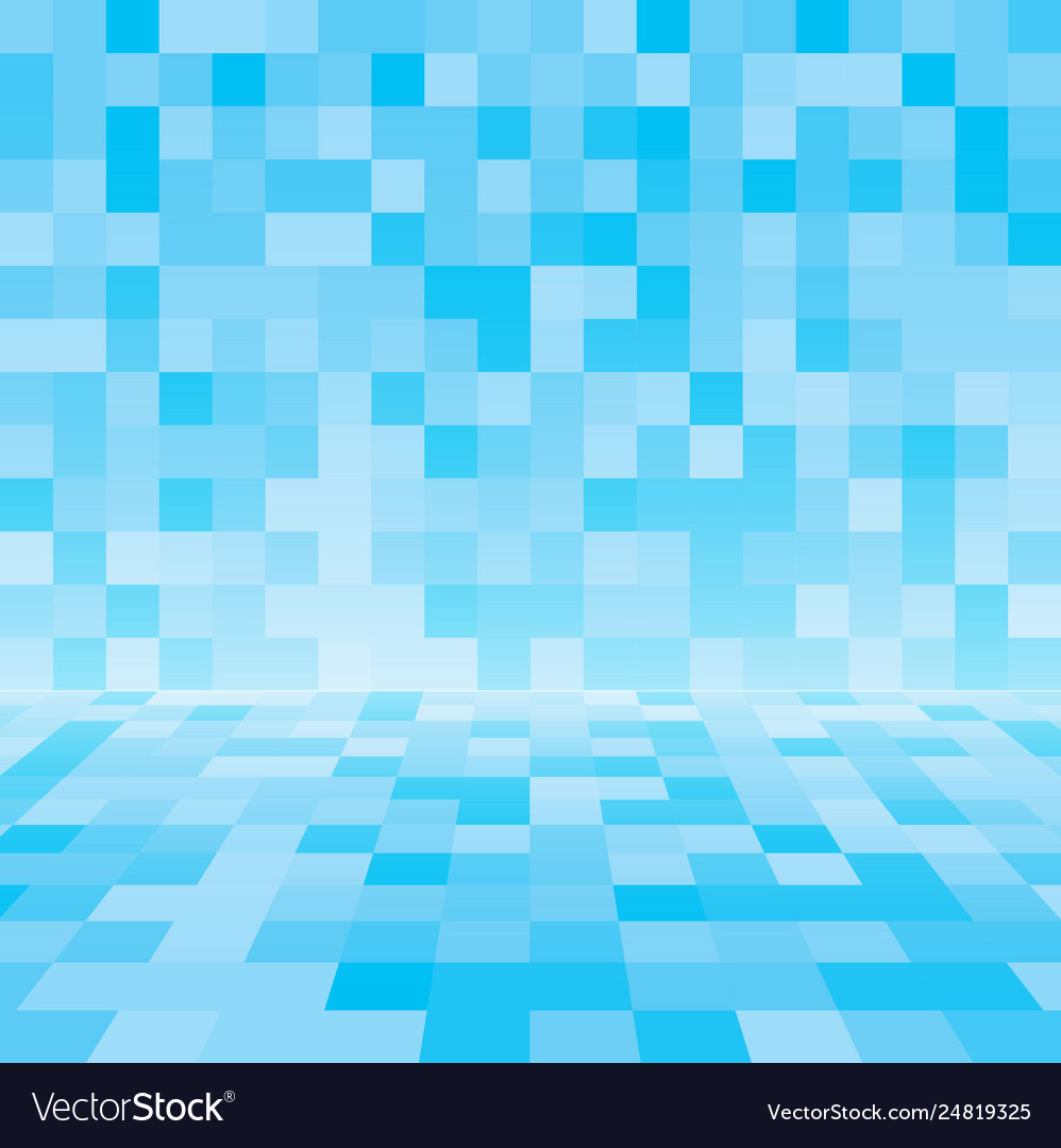 Blue random square mosaic or tiles background Vector Image