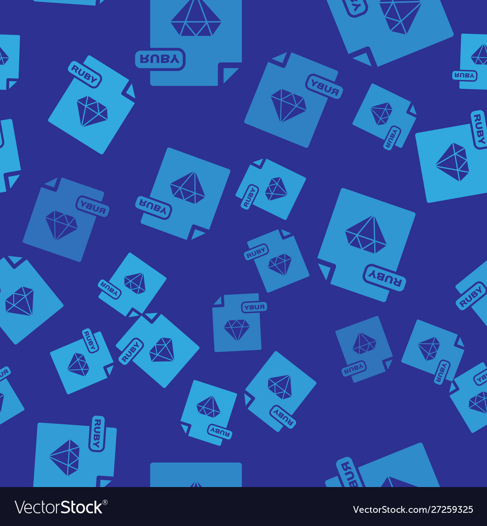 Blue ruby file document download ruby button icon Vector Image