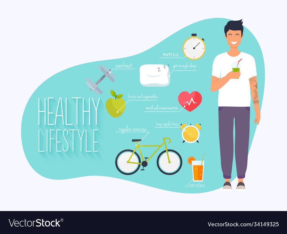 Concept healthy lifestyle infographics young Vector Image