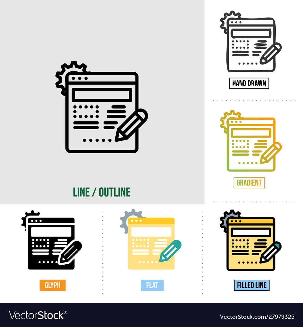 Concept icon in six different styles based
