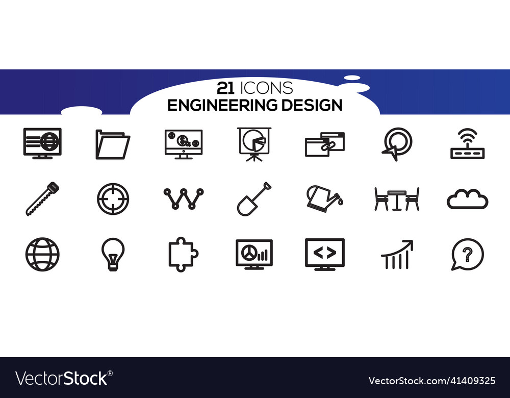 Engineering icons set contains