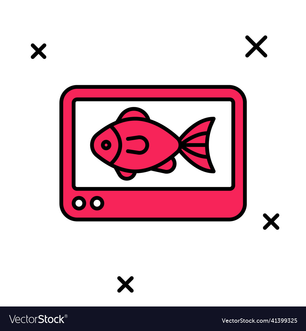 Filled outline fish finder echo sounder icon