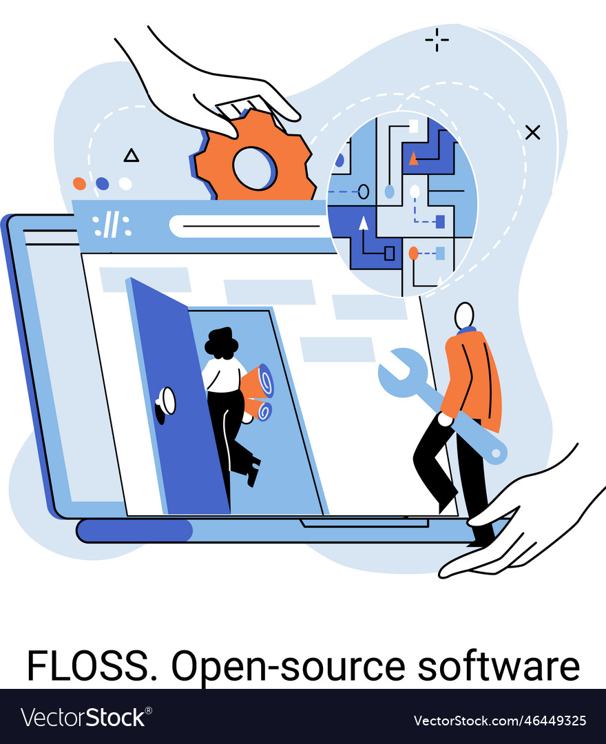 Floss open source software free product anyone vector image Floss open source software free product anyone