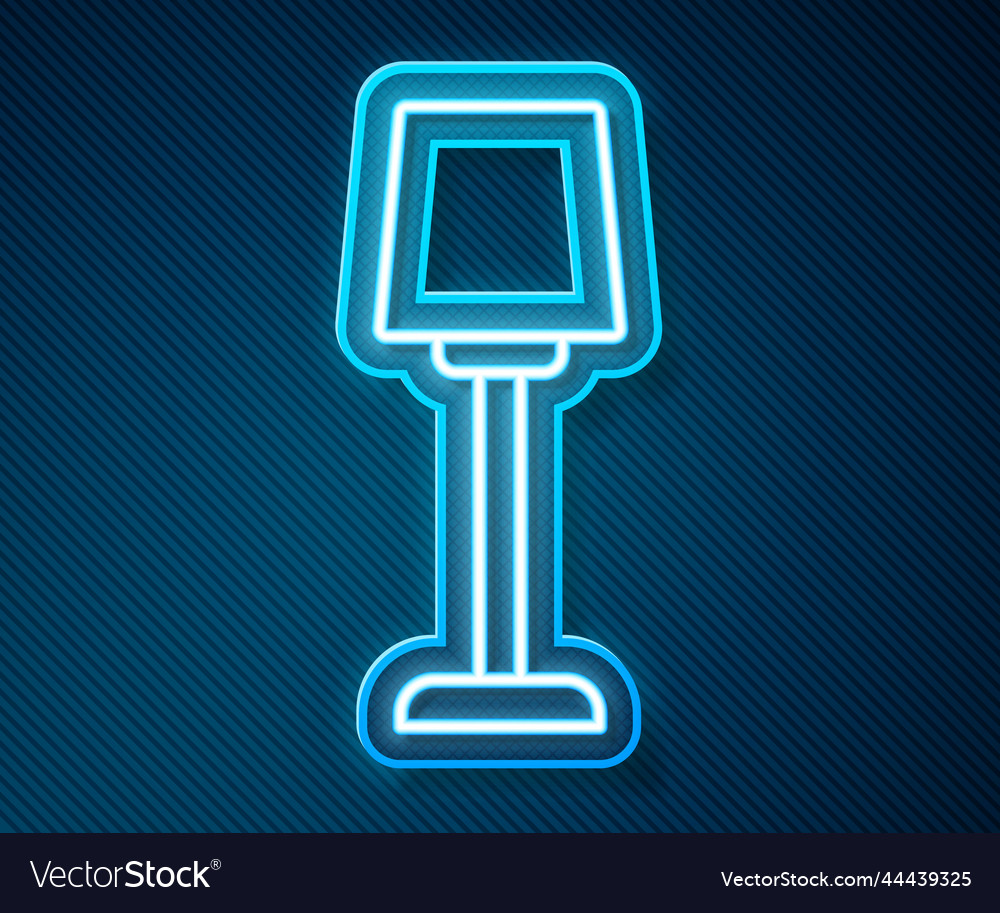 Glowing Neon Linie Tischleuchte Icon isoliert auf blau vector image Glowing Neon Linie Tischleuchte Icon isoliert auf blau