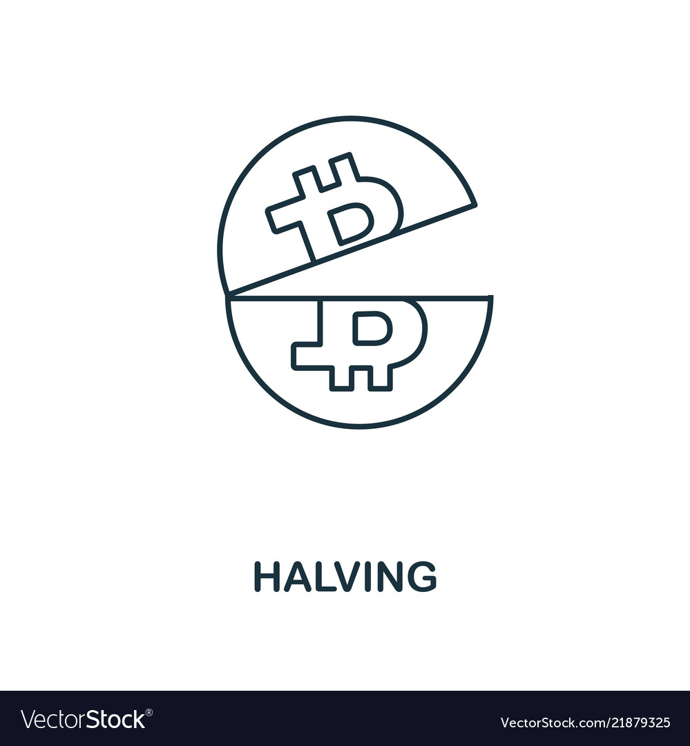 Halving outline icon monochrome style design from