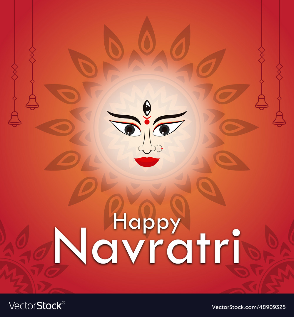 Happy Navratri Creative Banner Background Design Vector Image